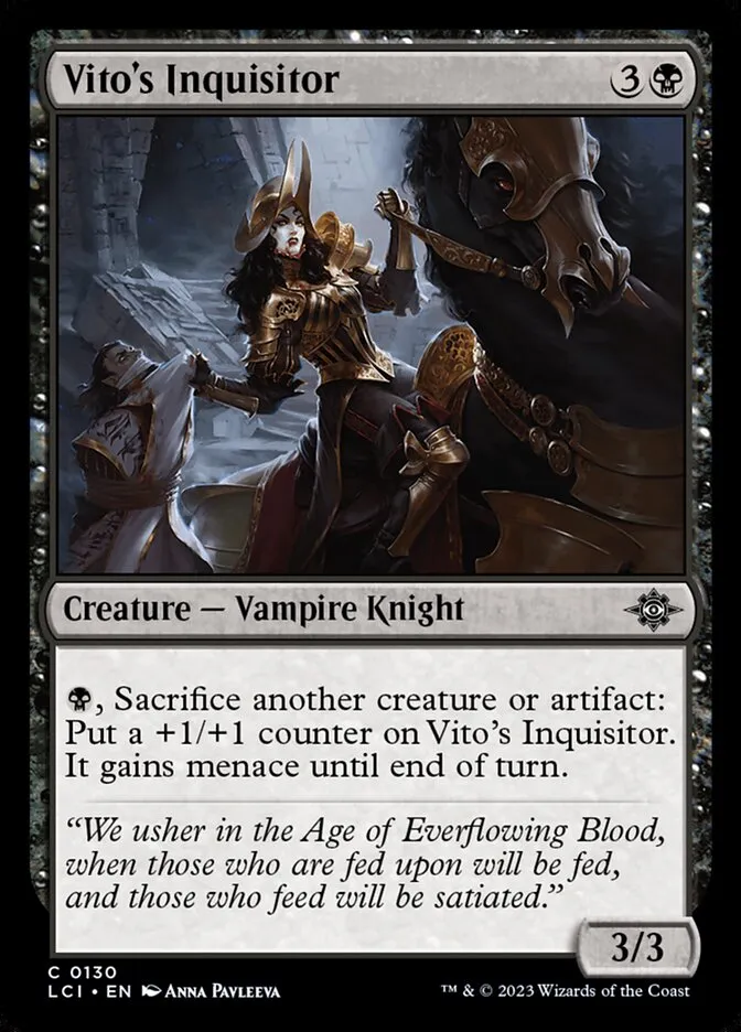 2023 The Lost Caverns of Ixalan Vito's Inquisitor #130 common card image
