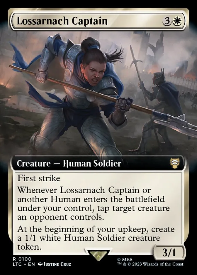2023 Tales of Middle-earth Commander Lossarnach Captain #100 rare card image