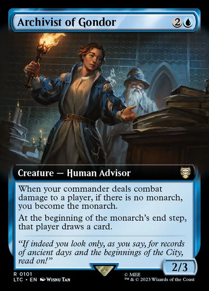 2023 Tales of Middle-earth Commander Archivist of Gondor #101 rare card image