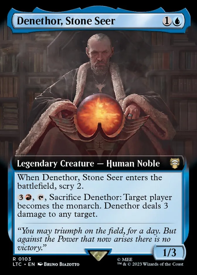2023 Tales of Middle-earth Commander Denethor, Stone Seer #103 rare card image