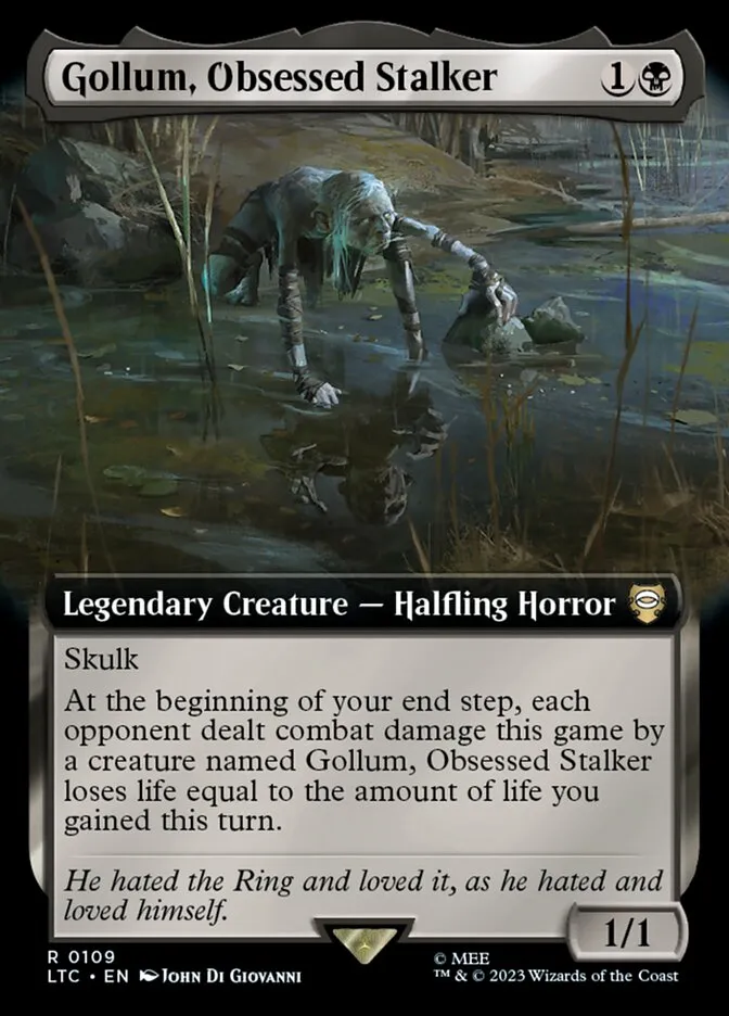2023 Tales of Middle-earth Commander Gollum, Obsessed Stalker #109 rare card image