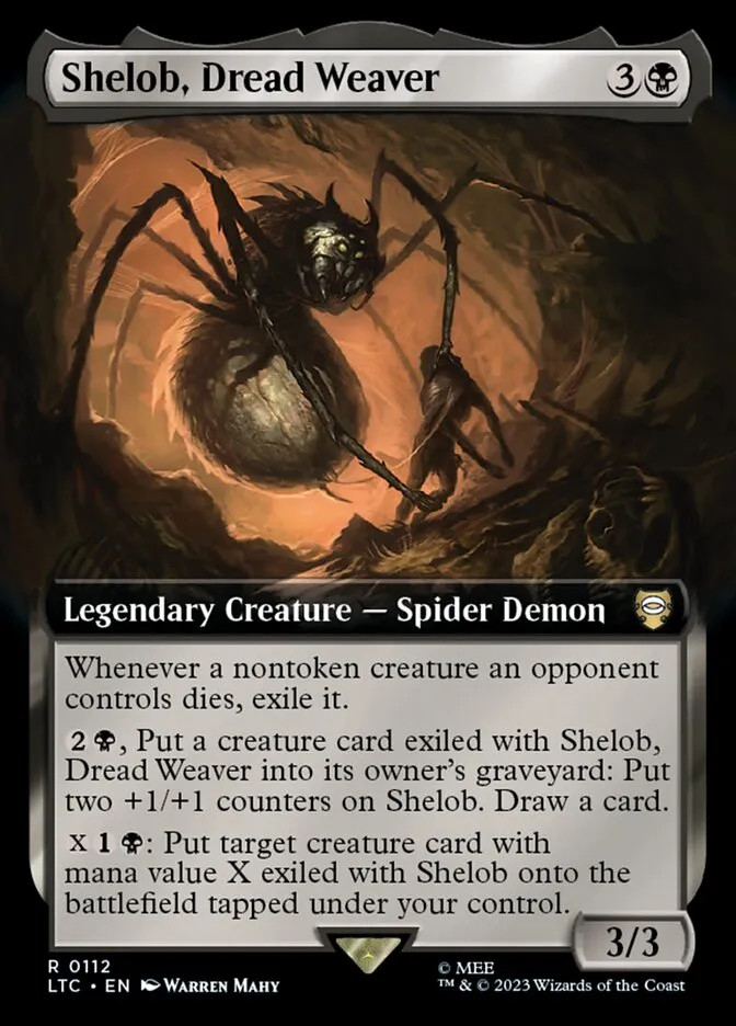 2023 Tales of Middle-earth Commander Shelob, Dread Weaver #112 rare card image