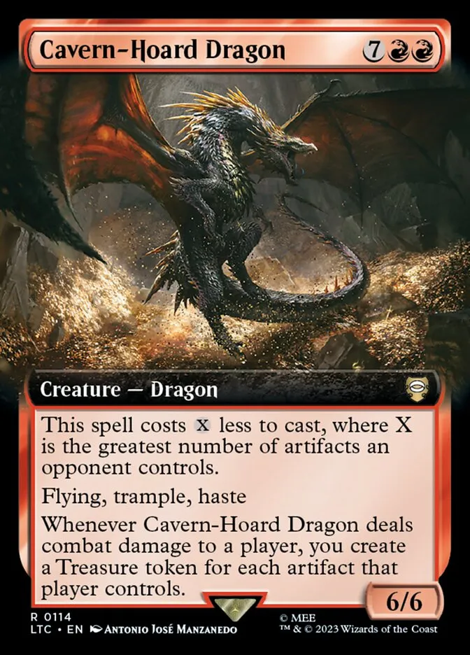2023 Tales of Middle-earth Commander Cavern-Hoard Dragon #114 rare card image