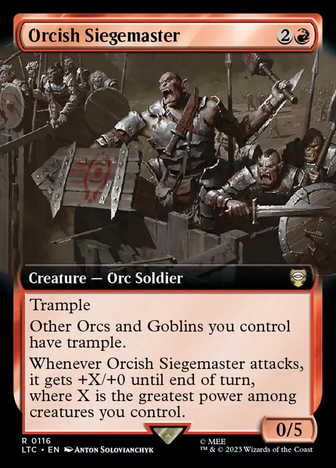 2023 Tales of Middle-earth Commander Orcish Siegemaster #116 rare card image