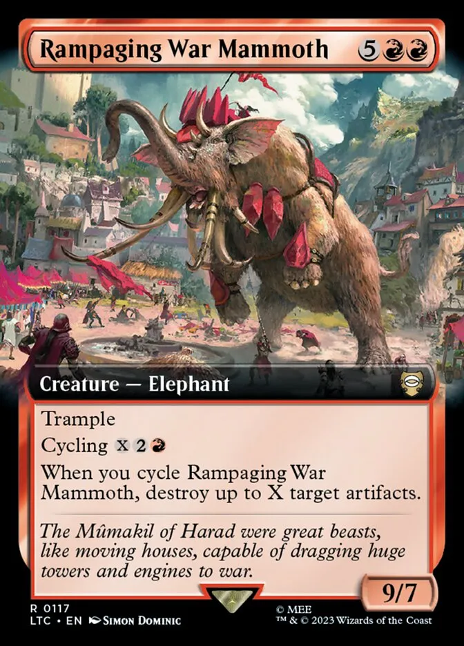 2023 Tales of Middle-earth Commander Rampaging War Mammoth #117 rare card image