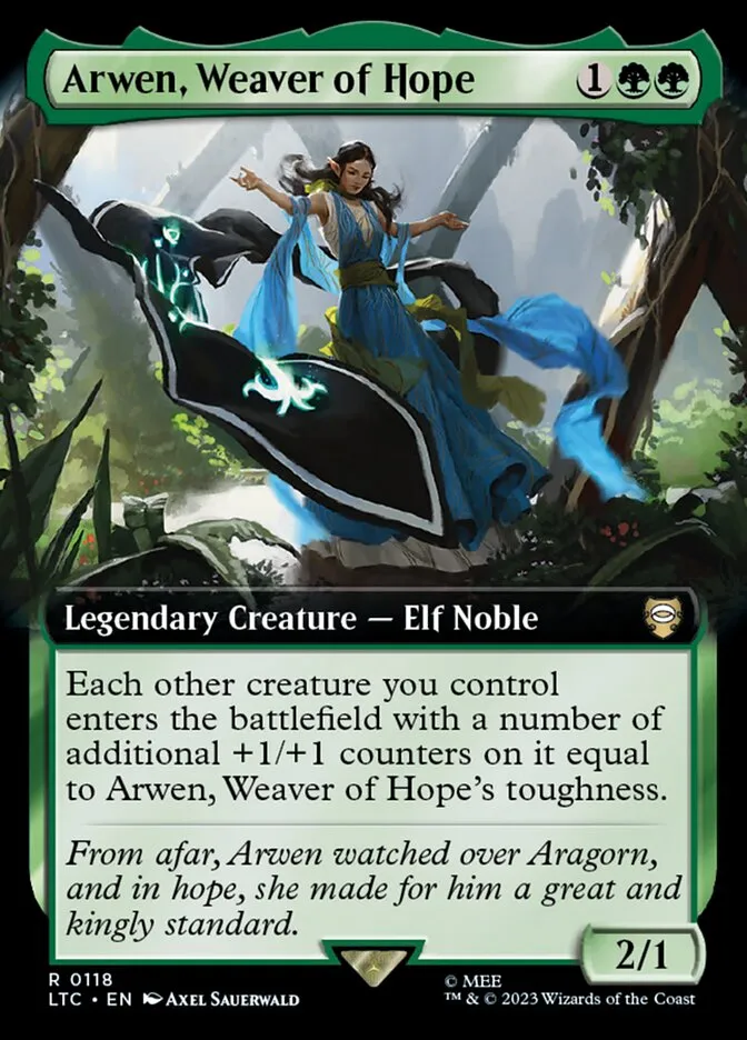 2023 Tales of Middle-earth Commander Arwen, Weaver of Hope #118 rare card image