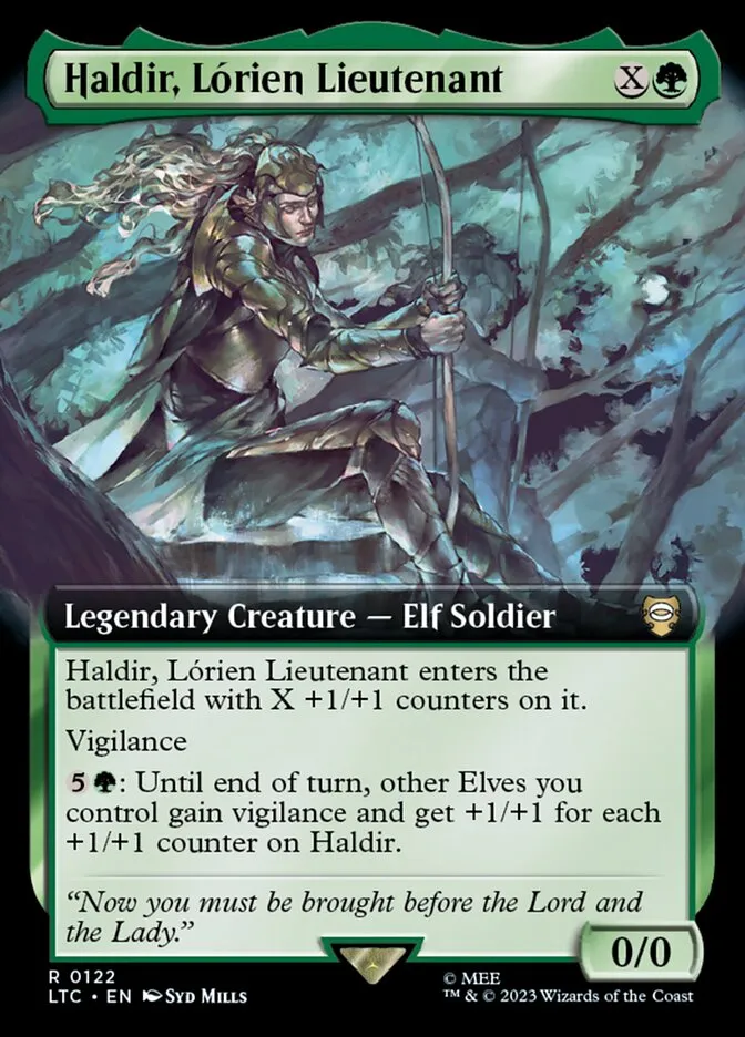 2023 Tales of Middle-earth Commander Haldir, Lórien Lieutenant #122 rare card image