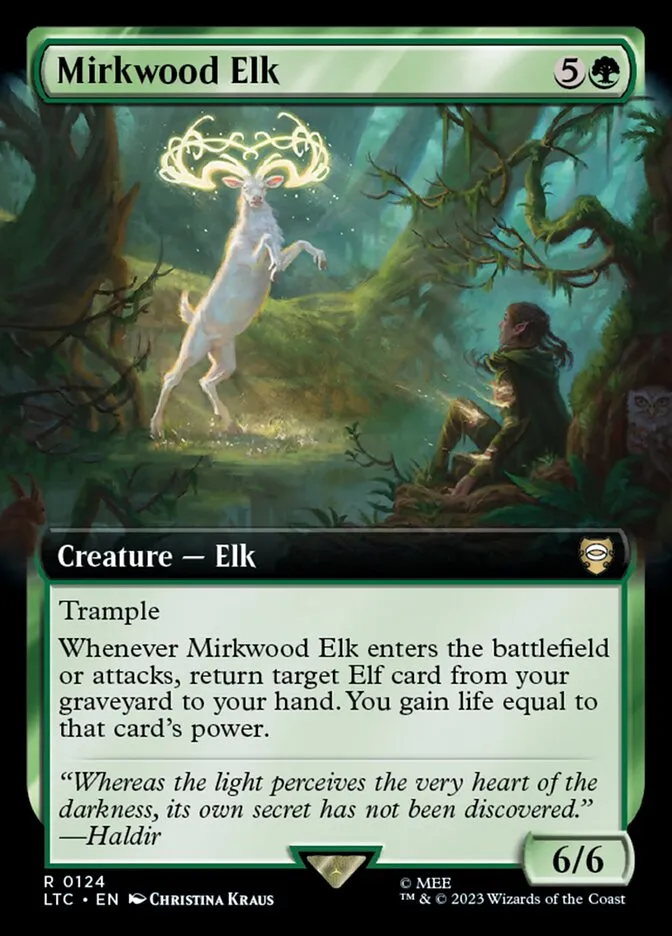 2023 Tales of Middle-earth Commander Mirkwood Elk #124 rare card image