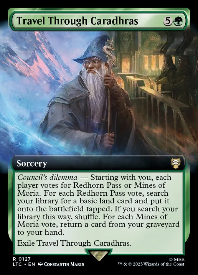 2023 Tales of Middle-earth Commander Travel Through Caradhras #127 rare card image