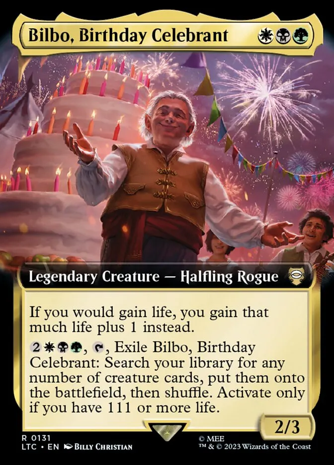 2023 Tales of Middle-earth Commander Bilbo, Birthday Celebrant #131 rare card image
