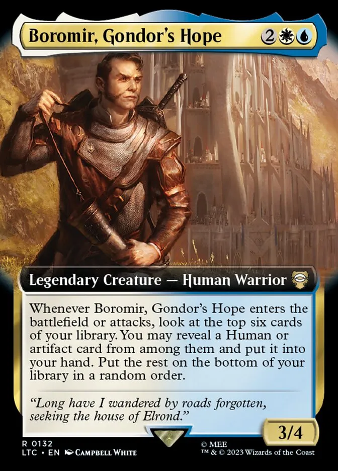 2023 Tales of Middle-earth Commander Boromir, Gondor's Hope #132 rare card image