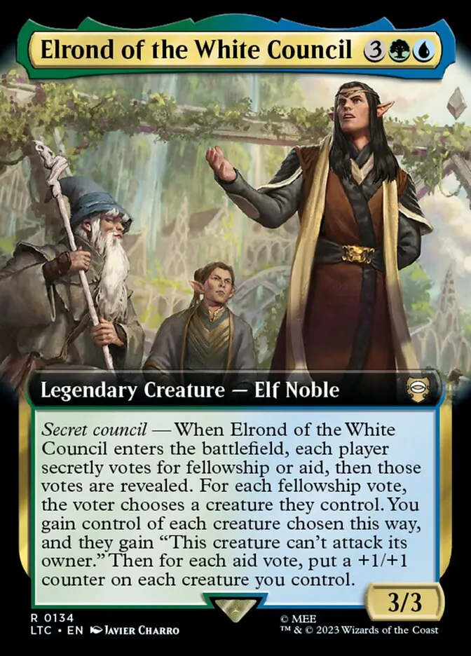 2023 Tales of Middle-earth Commander Elrond of the White Council #134 rare card image