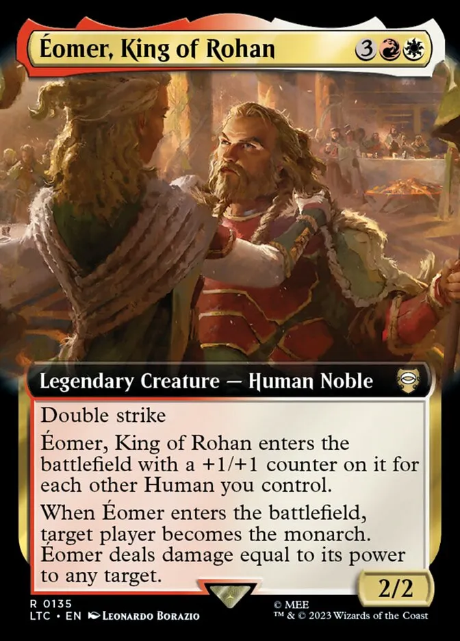 2023 Tales of Middle-earth Commander Éomer, King of Rohan #135 rare card image