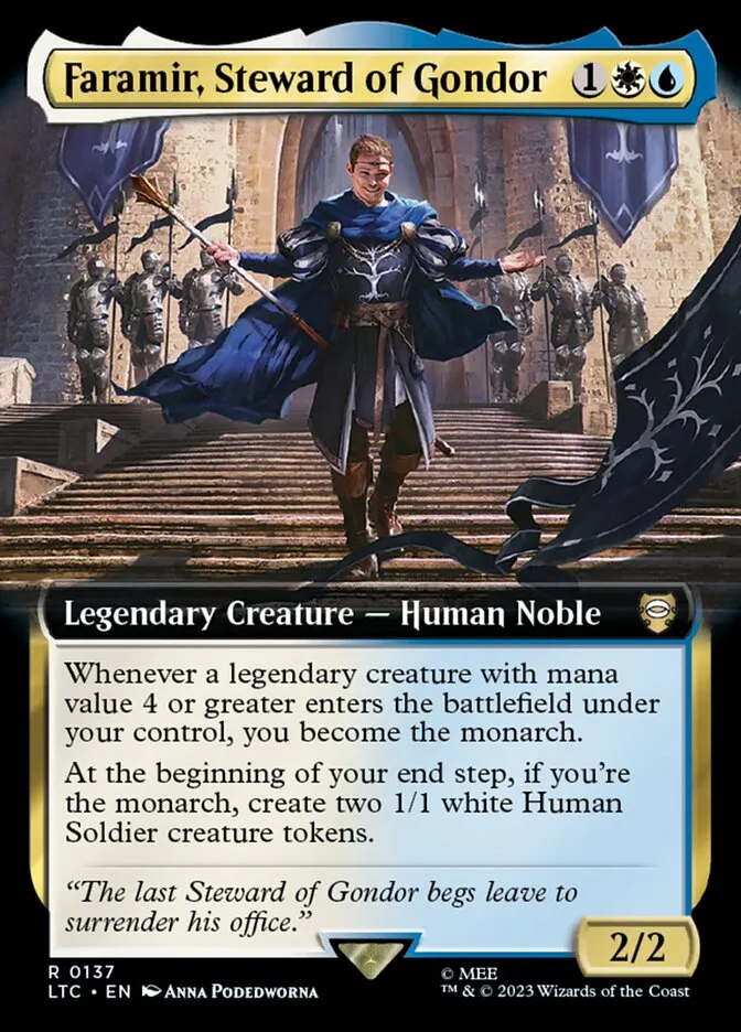 2023 Tales of Middle-earth Commander Faramir, Steward of Gondor #137 rare card image