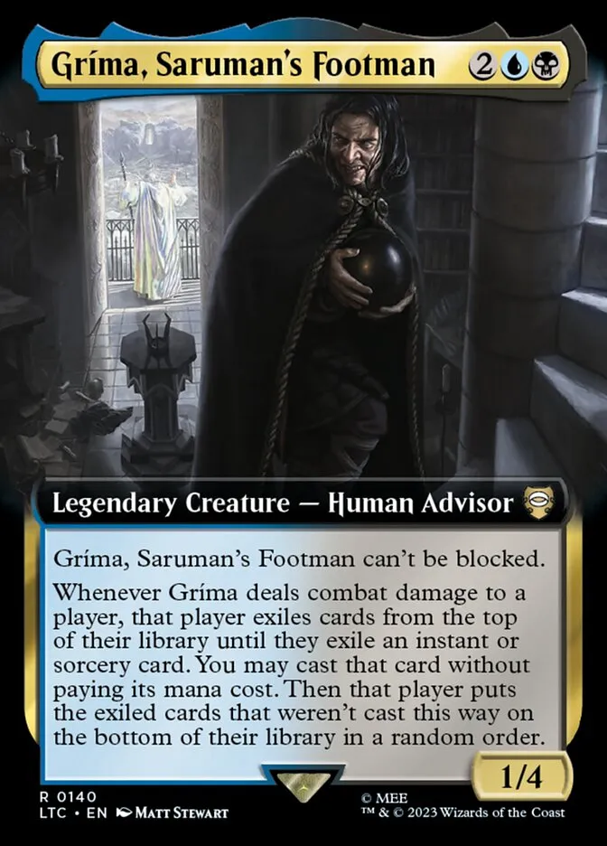 2023 Tales of Middle-earth Commander Gríma, Saruman's Footman #140 rare card image