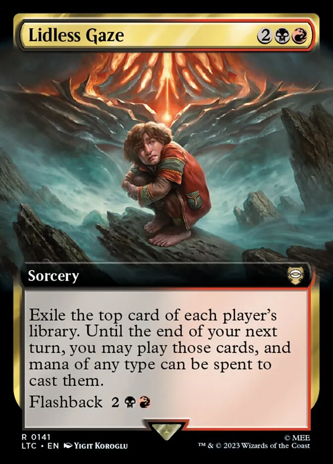 2023 Tales of Middle-earth Commander Lidless Gaze #141 rare card image