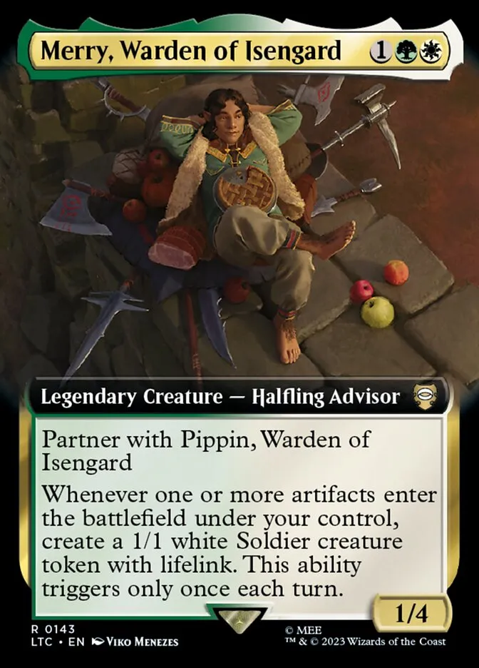 2023 Tales of Middle-earth Commander Merry, Warden of Isengard #143 rare card image