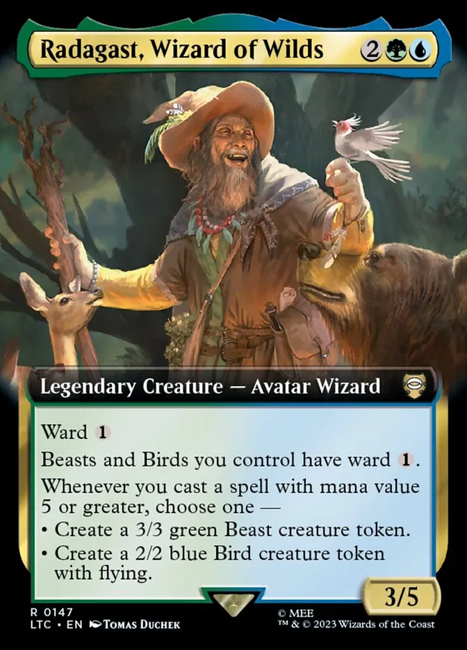 2023 Tales of Middle-earth Commander Radagast, Wizard of Wilds #147 rare card image