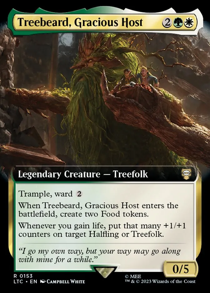2023 Tales of Middle-earth Commander Treebeard, Gracious Host #153 rare card image