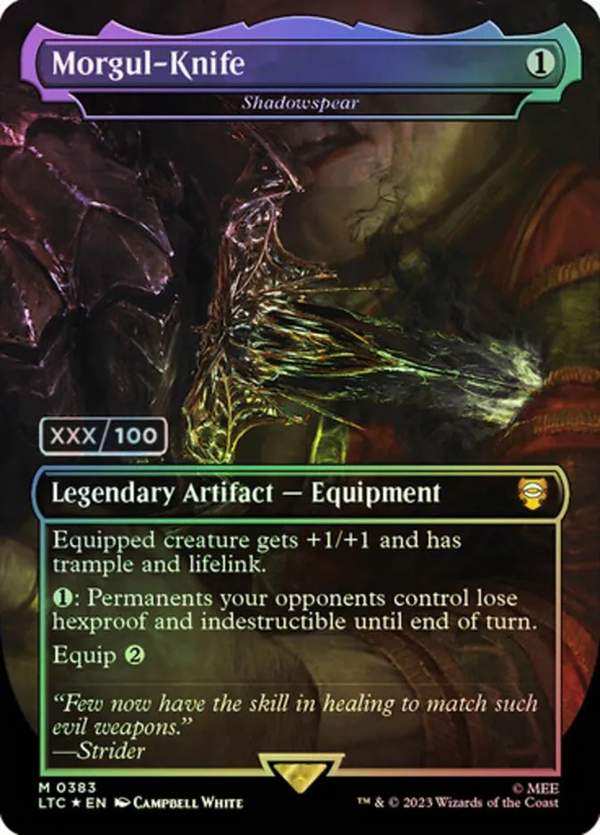 2023 Tales of Middle-earth Commander Shadowspear #383z mythic card image