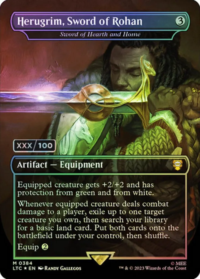 2023 Tales of Middle-earth Commander Sword of Hearth and Home #384z mythic card image