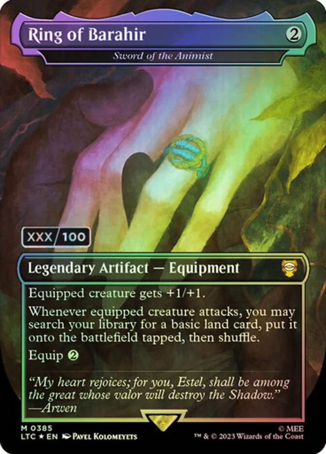 2023 Tales of Middle-earth Commander Sword of the Animist #385z mythic card image