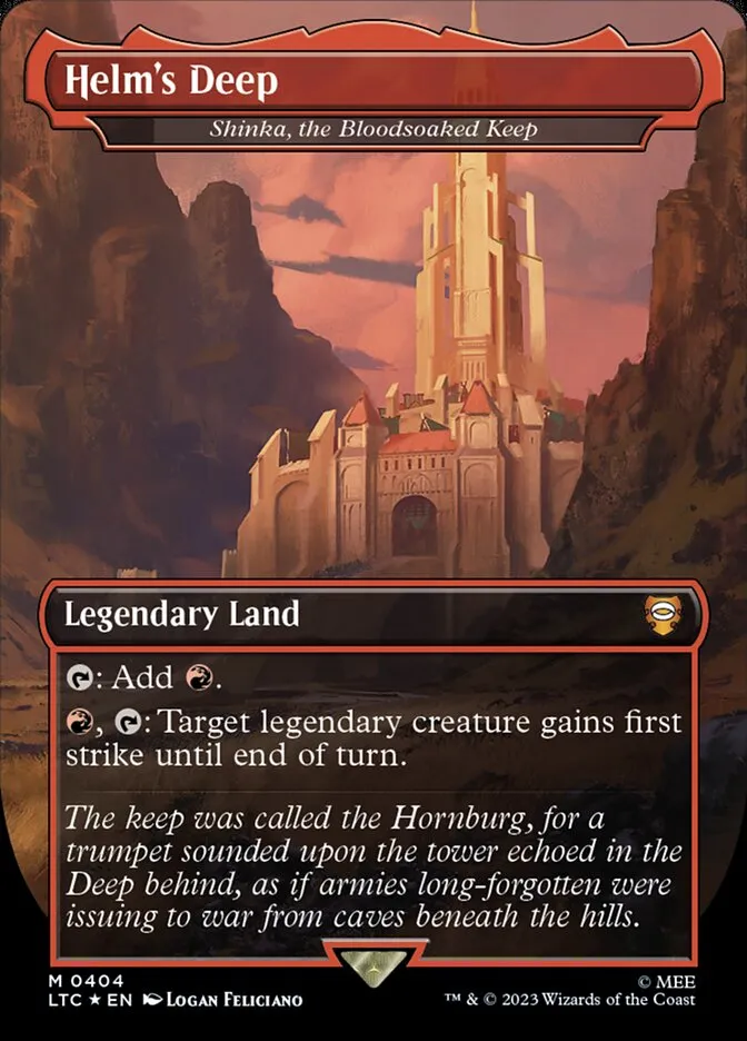 2023 Tales of Middle-earth Commander Shinka, the Bloodsoaked Keep #404 mythic card image