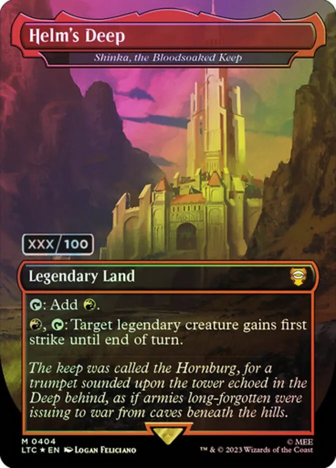 2023 Tales of Middle-earth Commander Shinka, the Bloodsoaked Keep #404z mythic card image