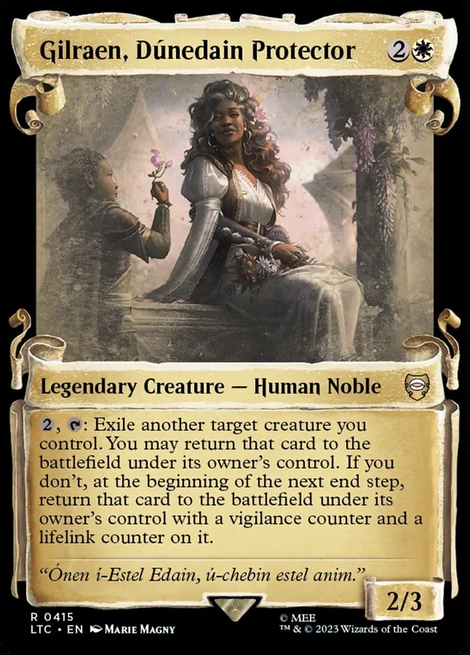 2023 Tales of Middle-earth Commander Gilraen, Dúnedain Protector #415 rare card image