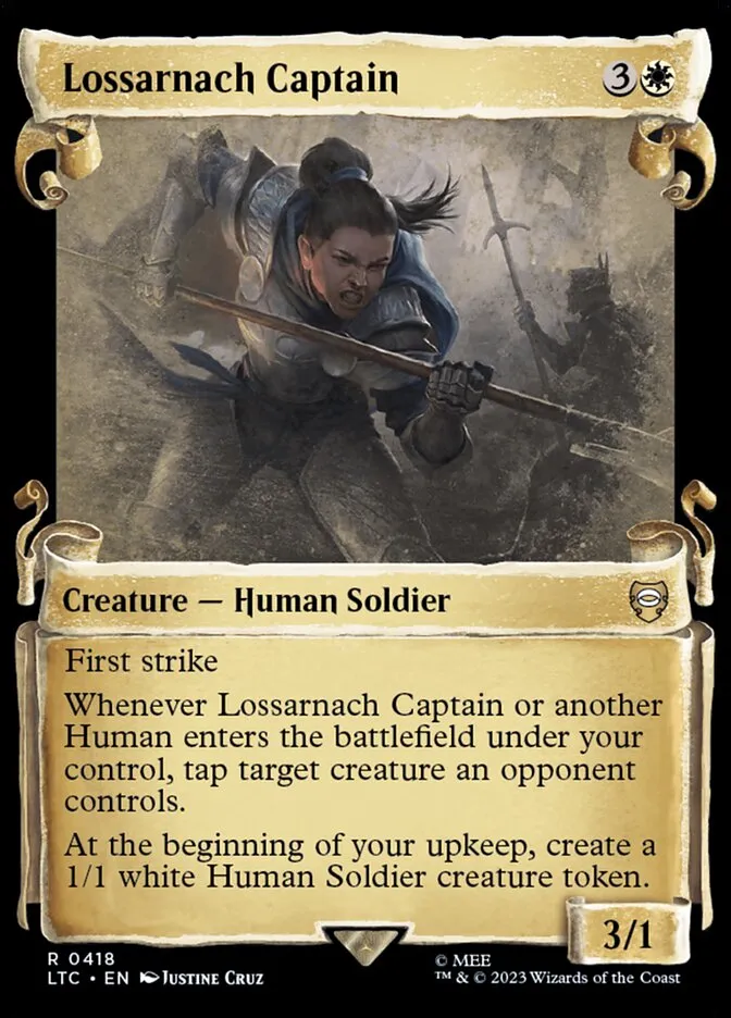 2023 Tales of Middle-earth Commander Lossarnach Captain #418 rare card image