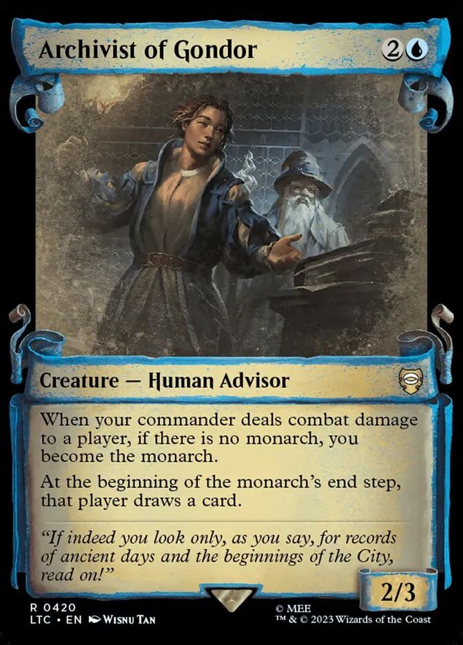 2023 Tales of Middle-earth Commander Archivist of Gondor #420 rare card image