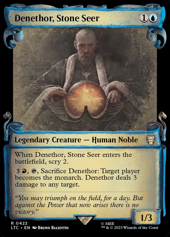 2023 Tales of Middle-earth Commander Denethor, Stone Seer #422 rare card image
