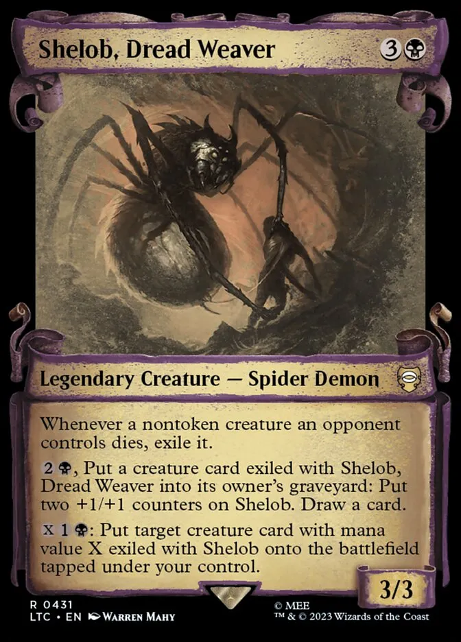 2023 Tales of Middle-earth Commander Shelob, Dread Weaver #431 rare card image