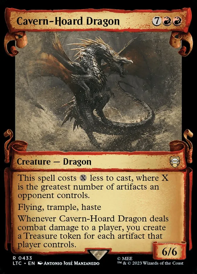 2023 Tales of Middle-earth Commander Cavern-Hoard Dragon #433 rare card image