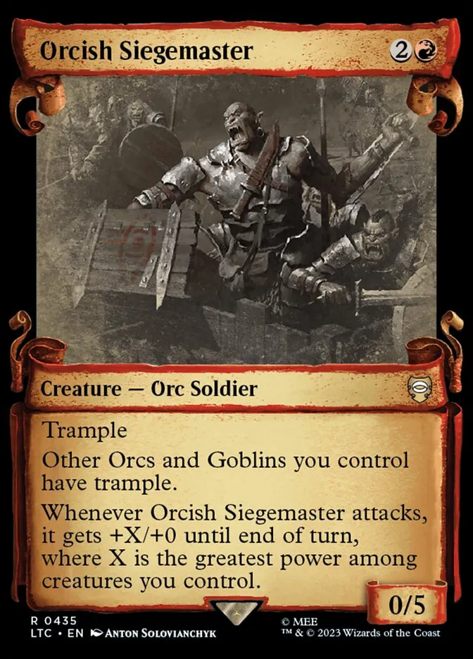 2023 Tales of Middle-earth Commander Orcish Siegemaster #435 rare card image