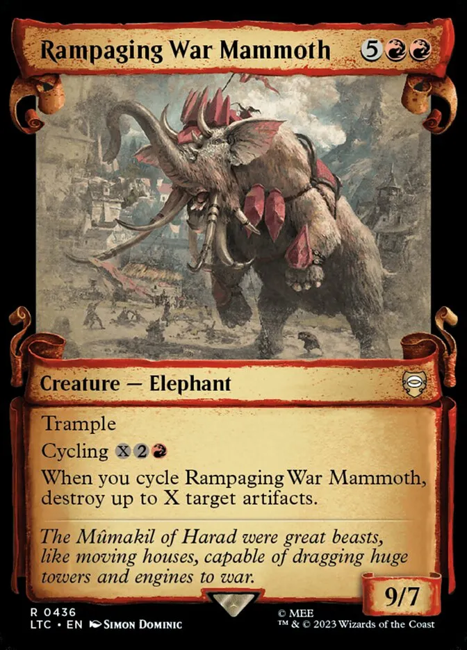 2023 Tales of Middle-earth Commander Rampaging War Mammoth #436 rare card image