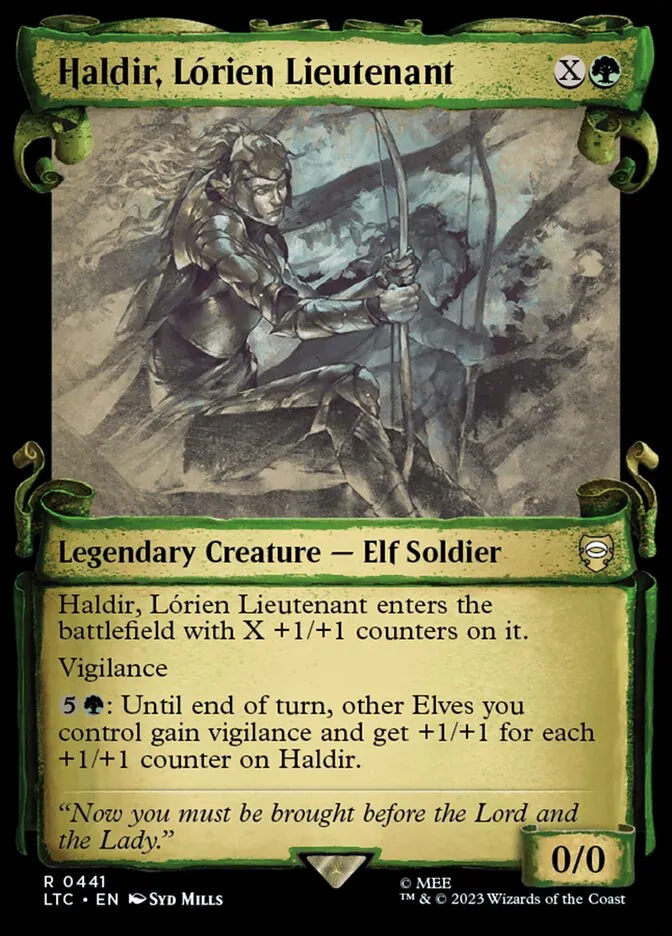 2023 Tales of Middle-earth Commander Haldir, Lórien Lieutenant #441 rare card image