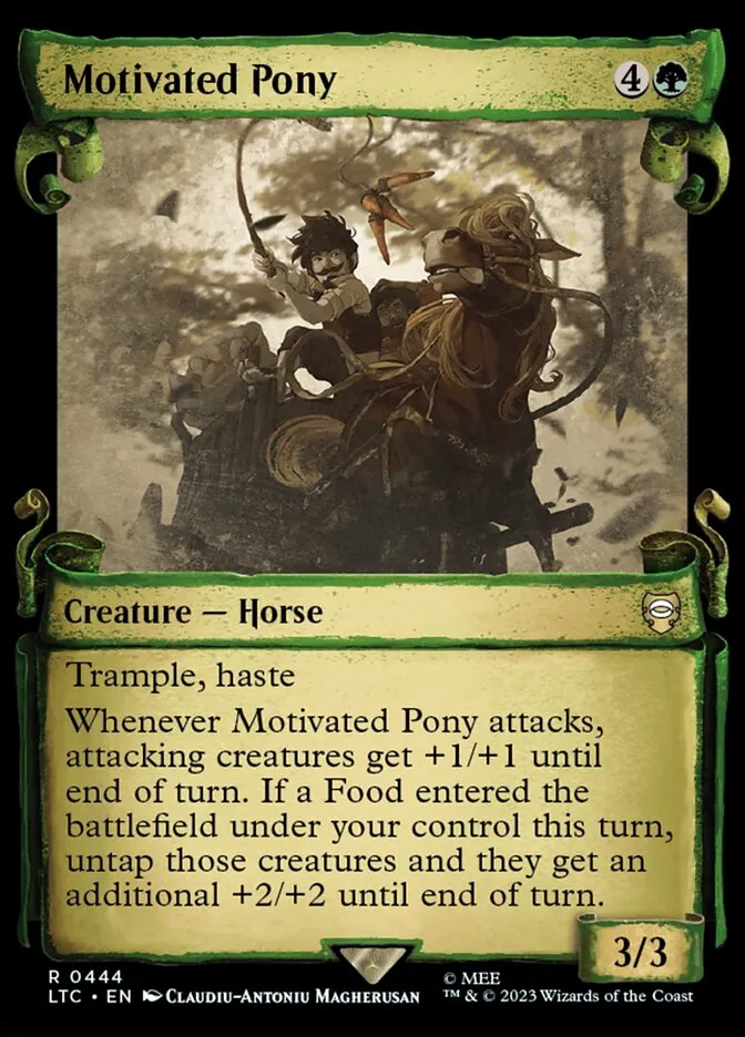 2023 Tales of Middle-earth Commander Motivated Pony #444 rare card image