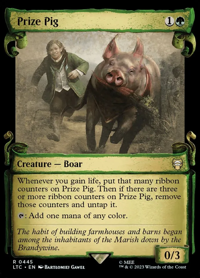 2023 Tales of Middle-earth Commander Prize Pig #445 rare card image