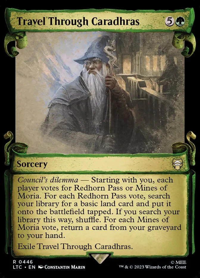 2023 Tales of Middle-earth Commander Travel Through Caradhras #446 rare card image