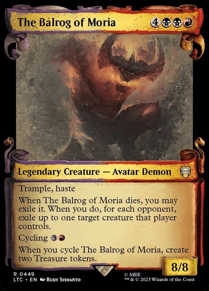 2023 Tales of Middle-earth Commander The Balrog of Moria #449 rare card image