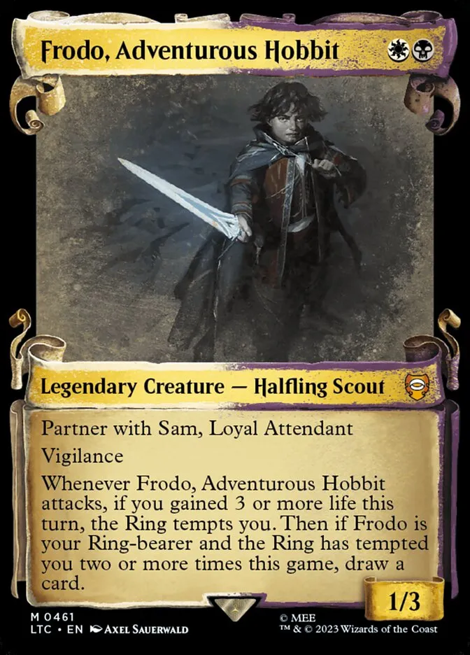 2023 Tales of Middle-earth Commander Frodo, Adventurous Hobbit #461 mythic card image