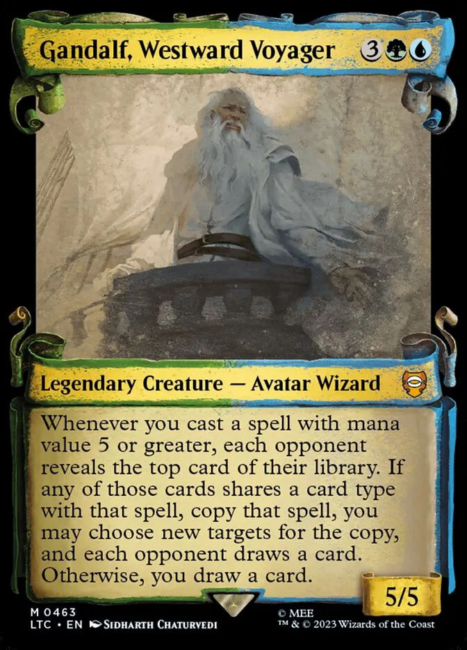 2023 Tales of Middle-earth Commander Gandalf, Westward Voyager #463 mythic card image