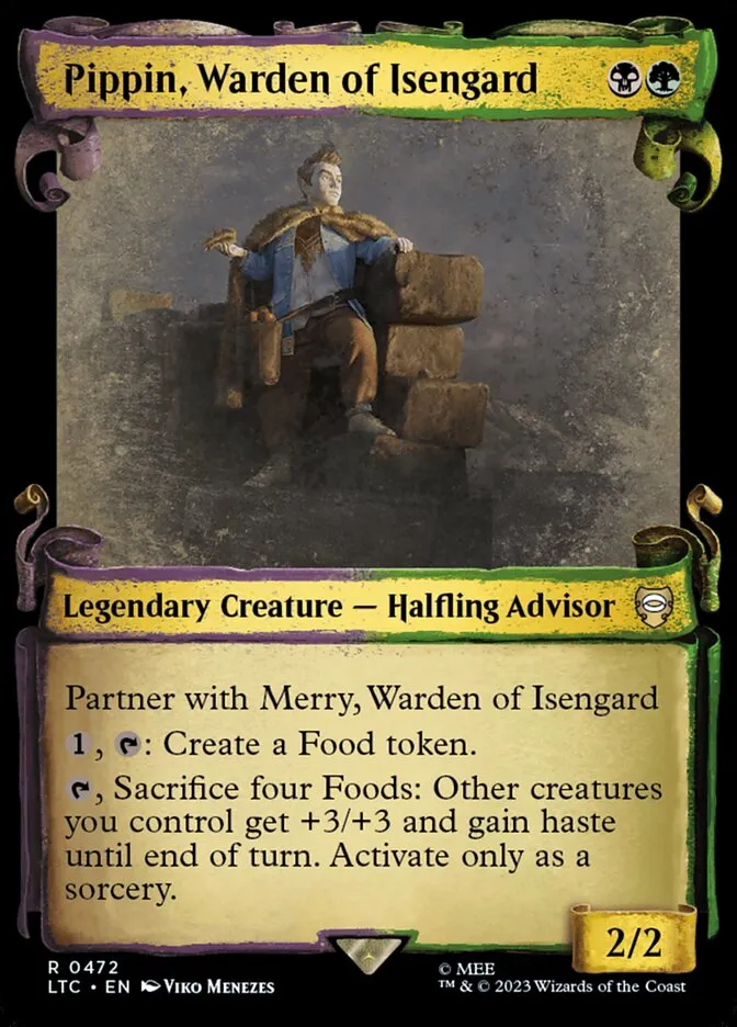 2023 Tales of Middle-earth Commander Pippin, Warden of Isengard #472 rare card image