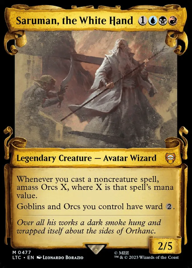 2023 Tales of Middle-earth Commander Saruman, the White Hand #477 mythic card image