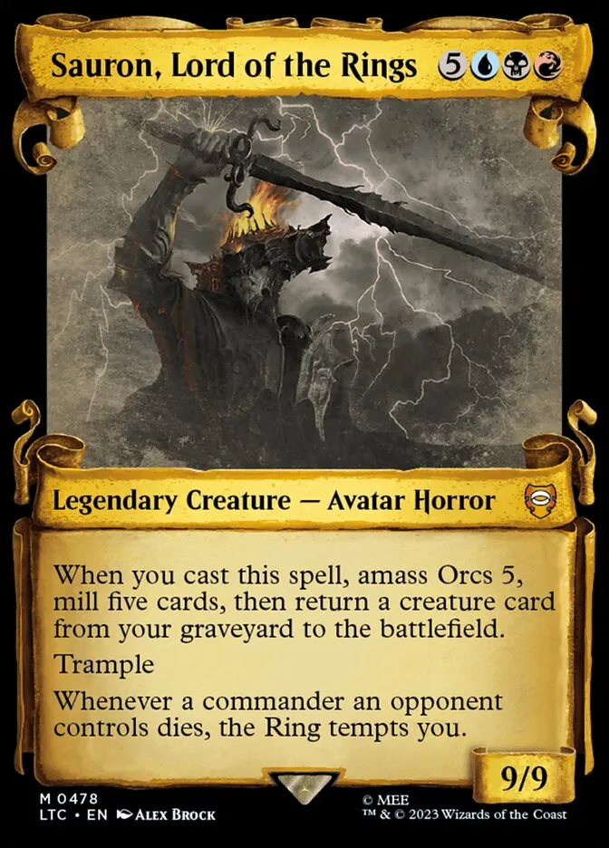 2023 Tales of Middle-earth Commander Sauron, Lord of the Rings #478 mythic card image