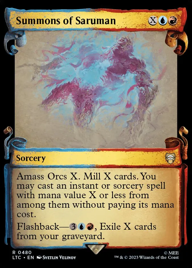 2023 Tales of Middle-earth Commander Summons of Saruman #480 rare card image