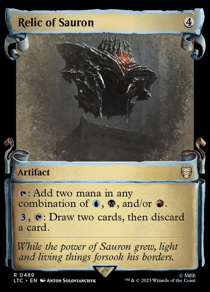 2023 Tales of Middle-earth Commander Relic of Sauron #489 rare card image