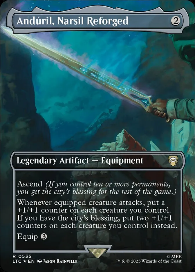 2023 Tales of Middle-earth Commander Andúril, Narsil Reforged #535 rare card image