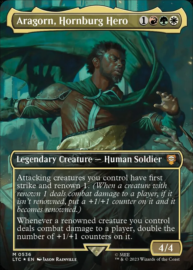 2023 Tales of Middle-earth Commander Aragorn, Hornburg Hero #536 mythic card image